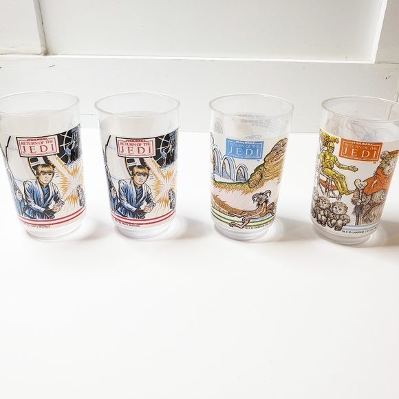 Vintage Other - Vtg 1983 Star Wars Coke Burger King Cups 4 Set